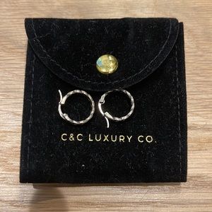 Silver small chain linked C&C earrings